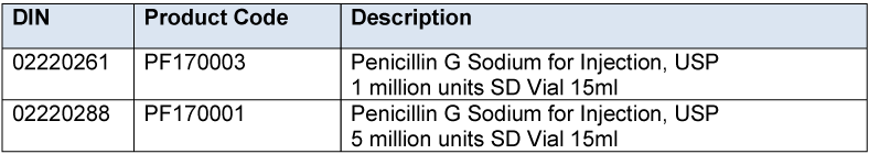 Penicillin G Sodium for Injection, USP 